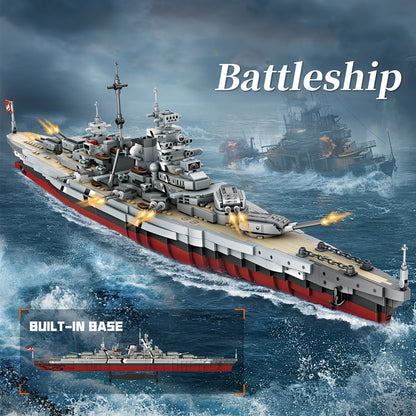 MOC Battleship Building Block Set 2081pcs – Large Scale Tech Warship Brick Model Kit 4201, Adult Collectible Display Toy, Unique Gift for Military Ship Enthusiasts Brick Builders & Teens