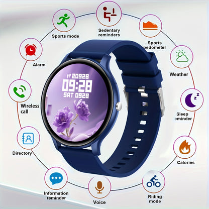 Smartwatch Fitness Tracker with IP68 Rating, SIM-Free Calling, Music and 100+ Sport Modes in Blue
