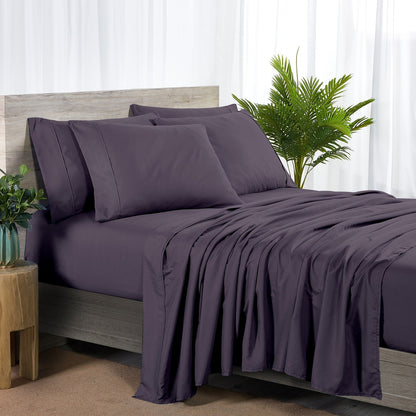 Sheet Set, 2000-Thread-Count 50% Microfiber and 50% Bamboo Blend with 16-Inch Fitted Pocket and Size-Based Pieces