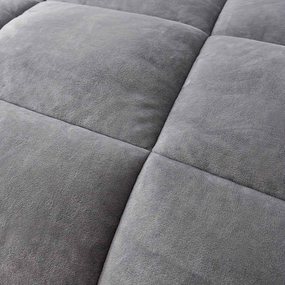 Reversible Quilted Comforter in Light Grey or Dark Grey with 94.49 x 86.61-Inch Listed Size