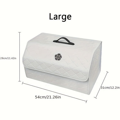 Foldable Car Trunk Storage Box – Large Capacity Collapsible Cargo Organizer for Car Interior, SUV & Trunk | Black & White, Small & Large