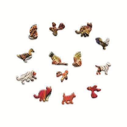 Happy Old Lady Wooden Jigsaw Puzzle with Irregular Pieces and 5.7 or 11.2 Inch Checkout Size Options