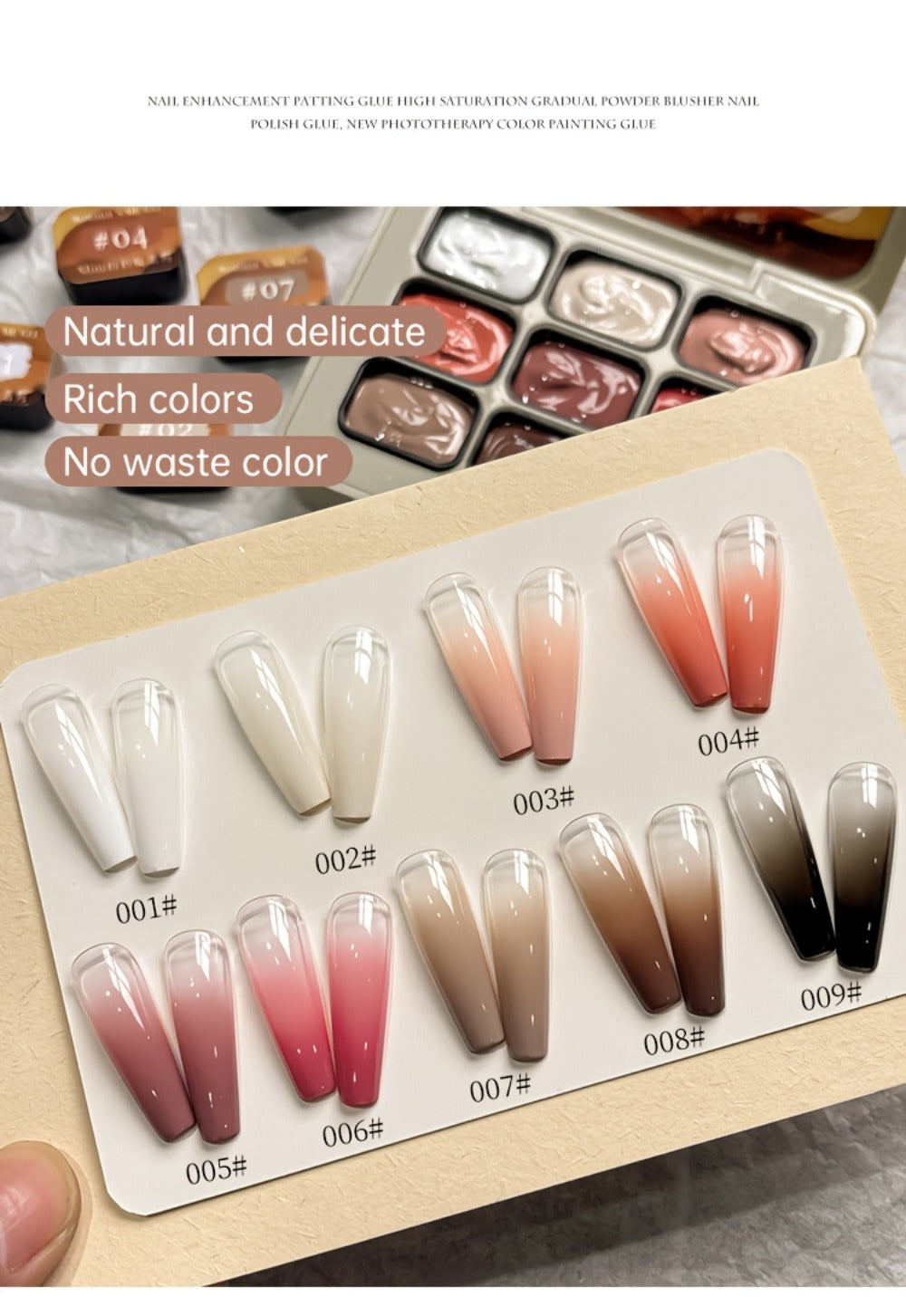 Gel Nail Polish 9-Color Mini Grid Sets for Ombre and Patting Art in 5 Curated Collection Options