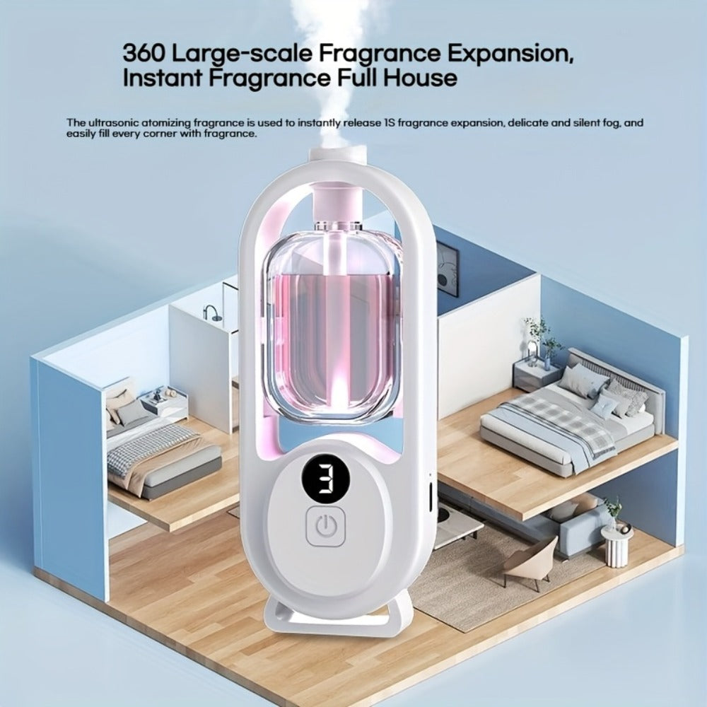 USB Essential Oil Diffuser with Five-Level Display, Multicolor Light and One-, Three- or Five-Bottle Bundles
