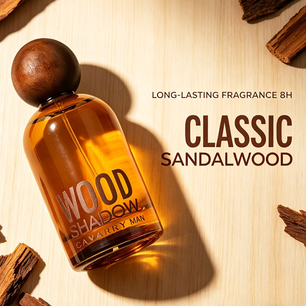 Perfume for Men Wooden-Bottle Spray with a Documented Woody Sandalwood Profile and Two Options