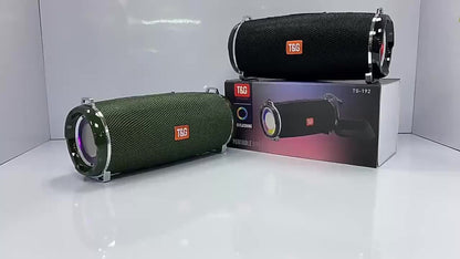 TG192 IPX4 Waterproof Portable Bluetooth Speaker Outdoor 2400mAh Rechargeable Wireless Speaker Color-Changing LED Breathing Light for Camping Picnic Party School Sports Family