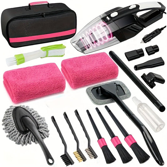 Complete Car Cleaning Kit – 19 or 41-Piece Wash & Interior Detailing Set with Vacuum, Bucket & Tire Brush