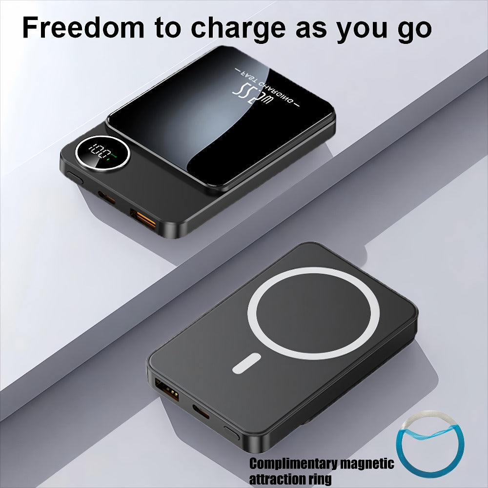 MagSafe Battery Pack Snap-On Magnetic Wireless Power Bank 5000mAh 10000mAh 15W Fast Charging with LED Indicator – Portable Charger for iPhone 15 14 13 12 Pro Max Android USB-C Travel