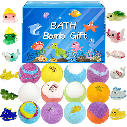 Bath Bombs with Surprise Inside Ocean Bath Ball Set — Rich Foam Lavender Essential Oil Fizzy Bath Bombs Gift for Women Wife Girlfriend Birthday Anniversary Valentine's Day Holiday Gift
