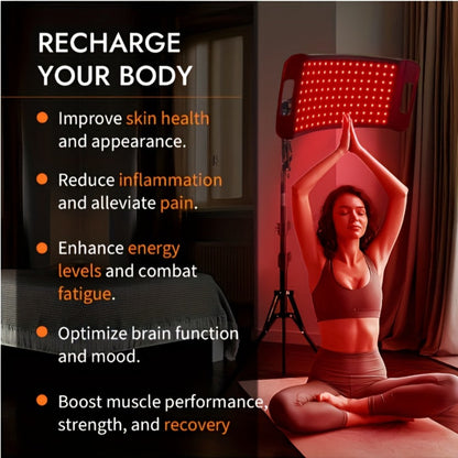 Red Light Therapy for Face & Body – 660nm Red Light & 850nm Infrared LED Lamp with Stand, Skin Rejuvenation, Anti-Aging & Pain Relief Device, Self-Care Gift for Women & Men, Birthday & Holiday Gift