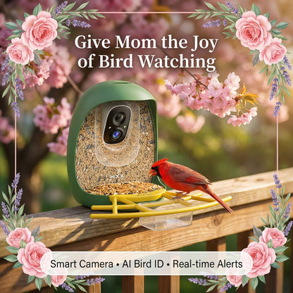 Smart Bird Feeder, Camera AI Bird Identification, 2K HD Live View, Auto Capture & Color Night Vision