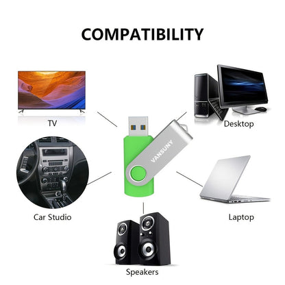 Bulk USB Flash Drives 10 Pack 4GB 8GB Swivel Thumb Drive USB 2.0 Memory Stick in 5 Colors – Plug & Play Jump Drive Pen Drive for School Office Business Promotional Gifts IT Teams