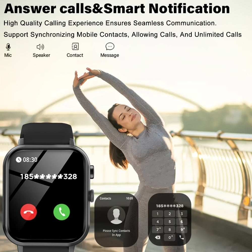 Smart Watch 1.83-Inch Full Touch Display with Bluetooth 5.2 Calling and Three Silicone Band Colors