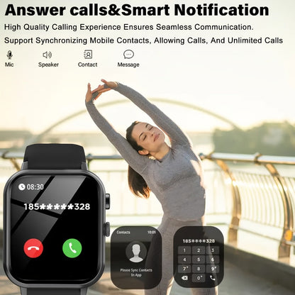 Smart Watch 1.83-Inch Full Touch Display with Bluetooth 5.2 Calling and Three Silicone Band Colors