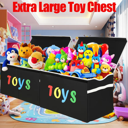 Collapsible Toy Storage Box with Lid, Side Handles and Two- or Four-Grid Divider Options for Playrooms
