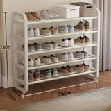 white 5-layer shoe rack