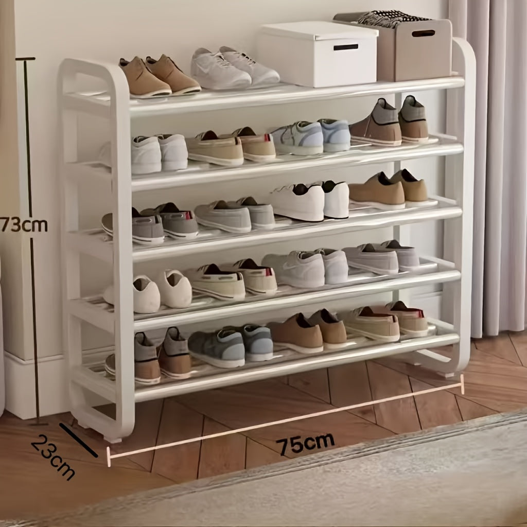Shoe Storage Organizer 5-Layer Narrow White Rack for Entryway, Closet, Living Room and Door Areas
