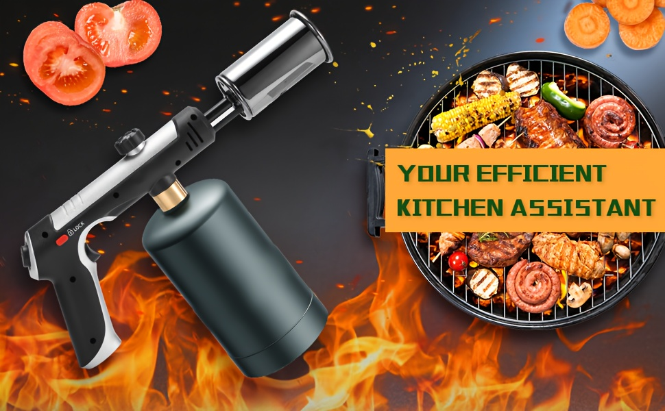 Handheld Propane or MAPP Torch with Trigger Ignition, Flame Control and Black or Golden Finish