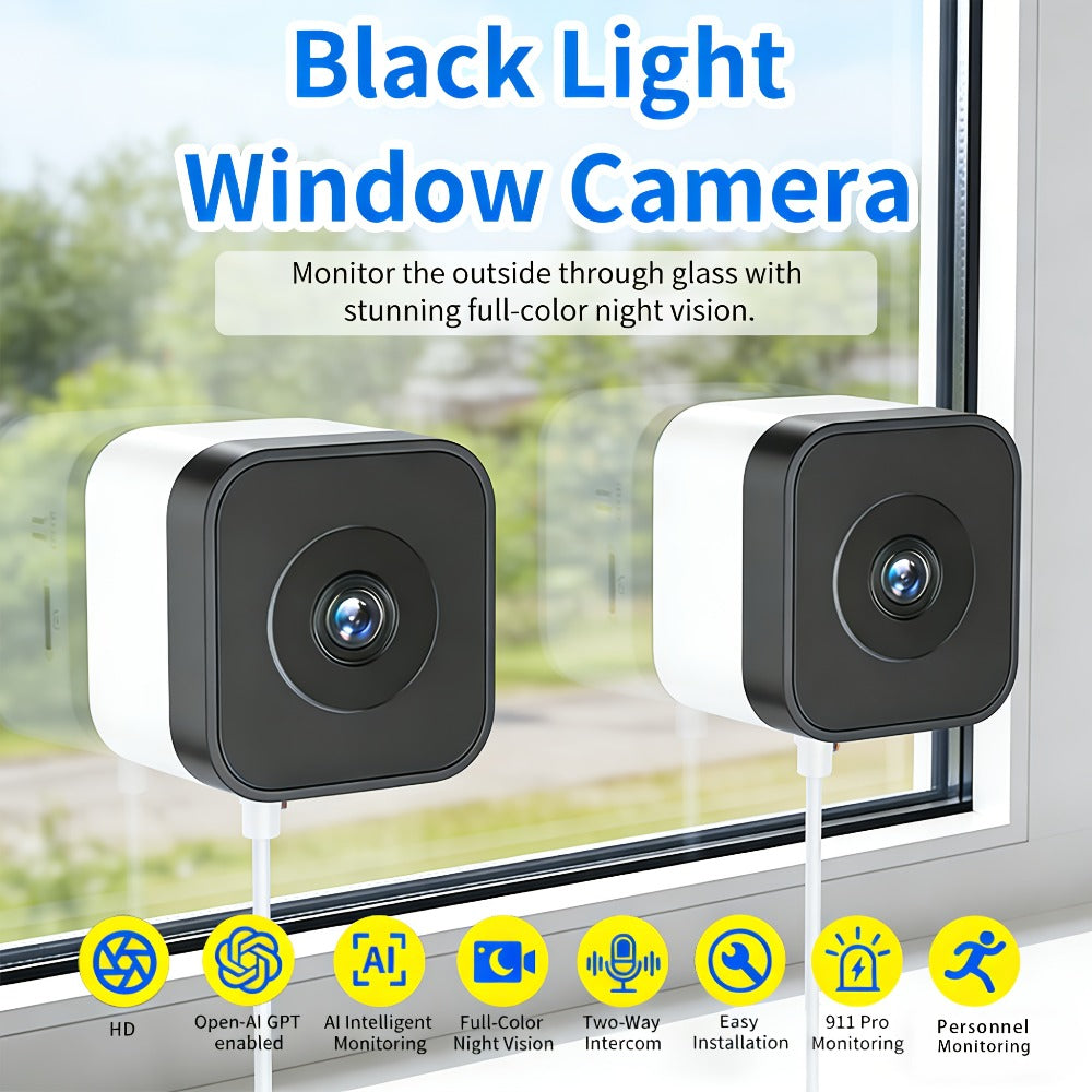 Security Camera 6MP Window Model with Dual-Band WiFi, Full-Color Night Vision, Human Detection and 1 or 2 Pack