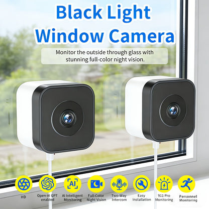 Security Camera 6MP Window Model with Dual-Band WiFi, Full-Color Night Vision, Human Detection and 1 or 2 Pack