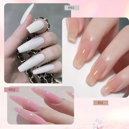 Polygel Nail Kit with LED Lamp 12Pcs Complete Poly Gel Nail Extension Builder Set with Stretch Gel Bicolor Base Coat Finger Sleeves DIY Salon Nails for Women Beginners at Home