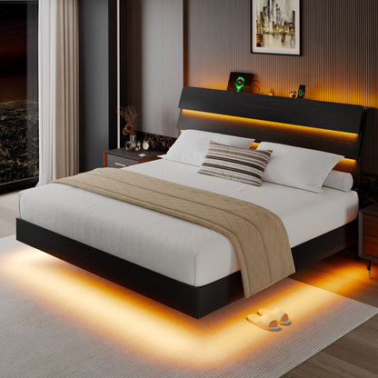 Bed Frame shown in the Black, Queen option