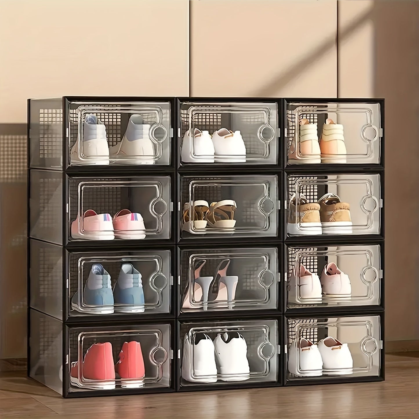 Shoe Box shown in the Black, 12pcs option