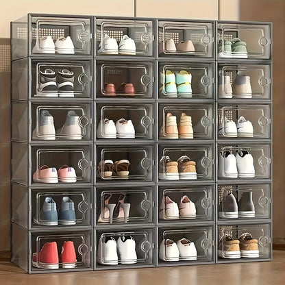 Foldable Clear Stackable Shoe Storage Box with Secure Lid and Stackable Design detail image - detail view 15