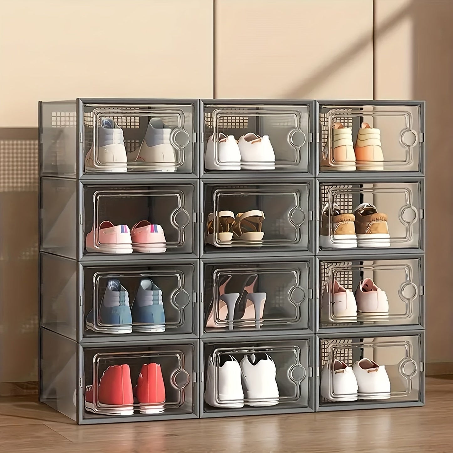 Shoe Box shown in the Gray, 12pcs option