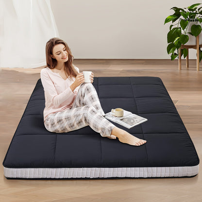 Floor Mattress shown in the Black, Twin (80"L x 39"W x 4"Th) option