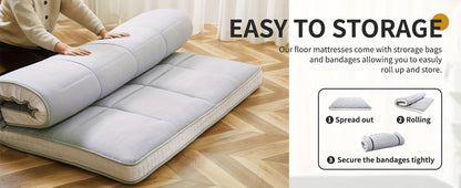 Foldable Floor Mattress, Portable Guest Bed for Bedroom Comfort and Support detail image - detail view 13