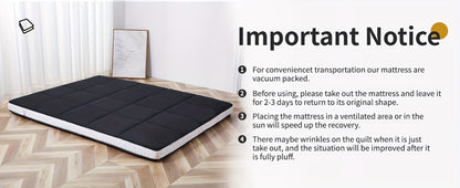 Foldable Floor Mattress, Portable Guest Bed for Bedroom Comfort and Support detail image - detail view 14