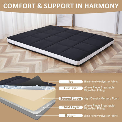 Foldable Floor Mattress, Portable Guest Bed for Bedroom Comfort and Support detail image - detail view 9
