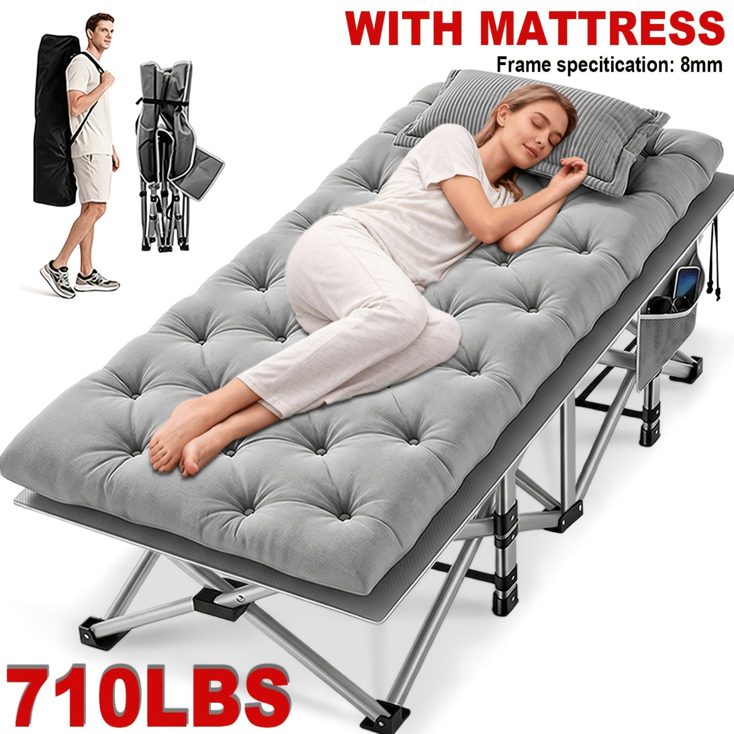 Camping Bed shown in the 710 lbs - Gray ● option