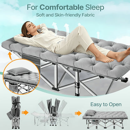 Foldable Heavy-Duty Camping Bed with Tool-Free Assembly for Bedroom detail image - detail view 13