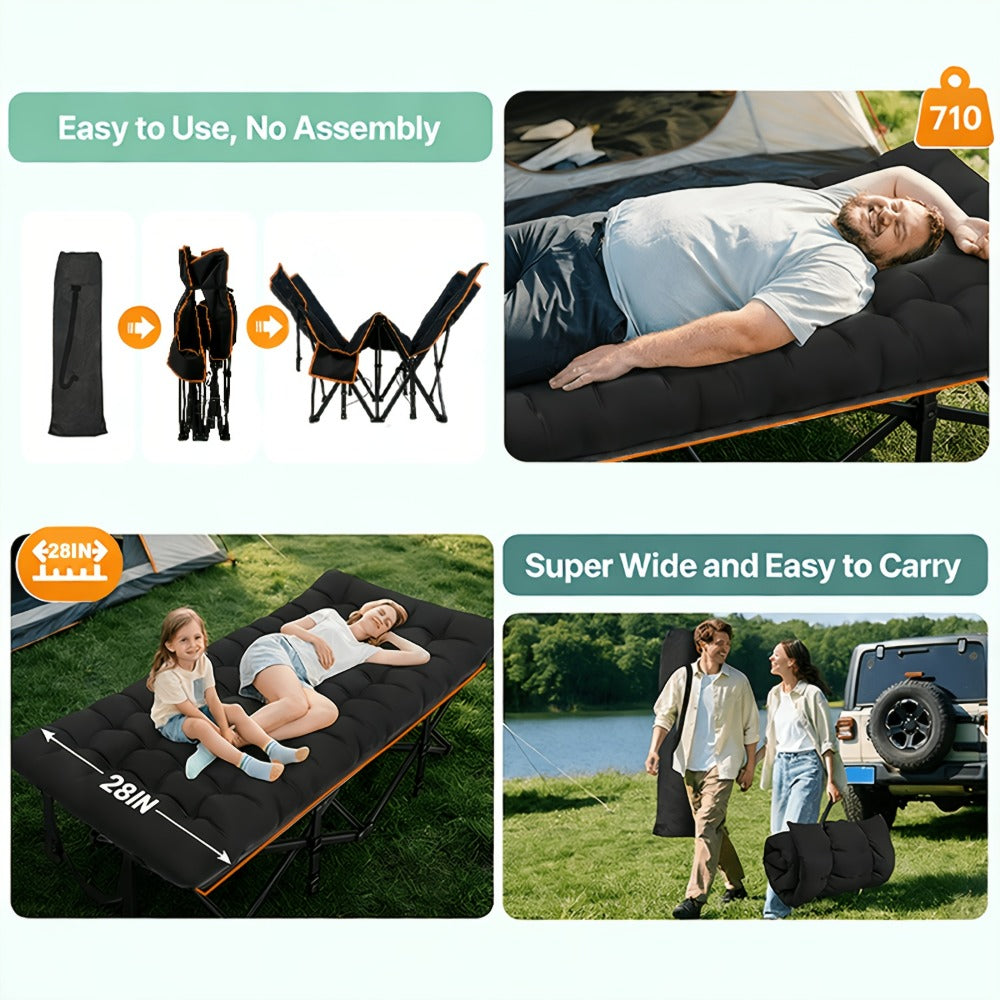Foldable Heavy-Duty Camping Bed with Tool-Free Assembly for Bedroom detail image - detail view 17