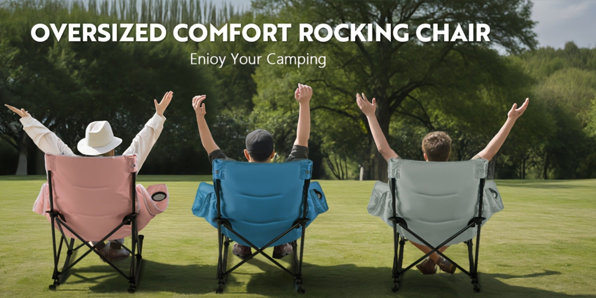 Foldable Heavy-Duty Camping Chair with Cup Holder and Storage Pocket for Patio detail image - detail view 10