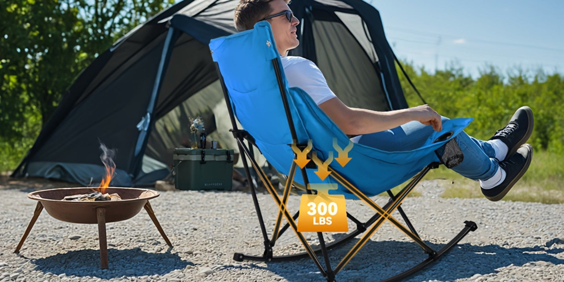Foldable Heavy-Duty Camping Chair with Cup Holder and Storage Pocket for Patio detail image - detail view 12