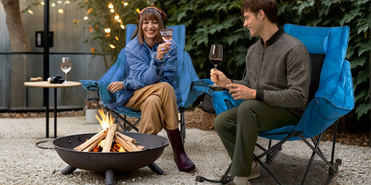 Foldable Heavy-Duty Camping Chair with Cup Holder and Storage Pocket for Patio detail image - detail view 15