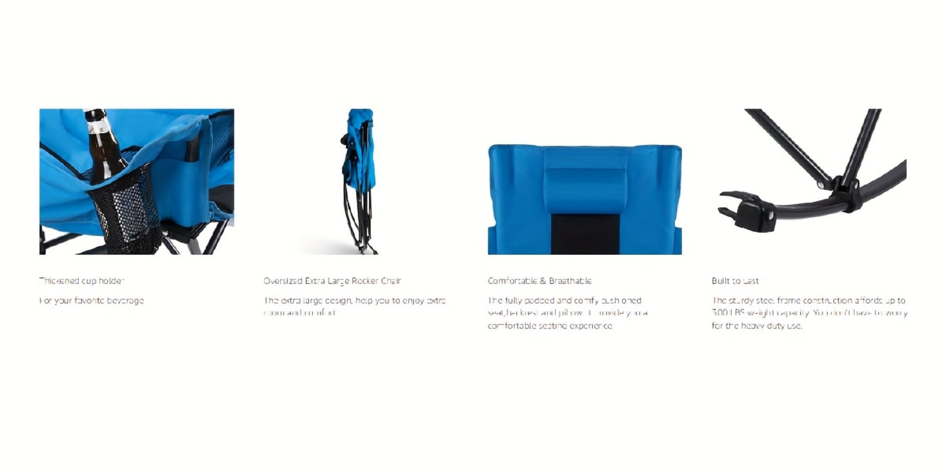 Foldable Heavy-Duty Camping Chair with Cup Holder and Storage Pocket for Patio detail image - detail view 19