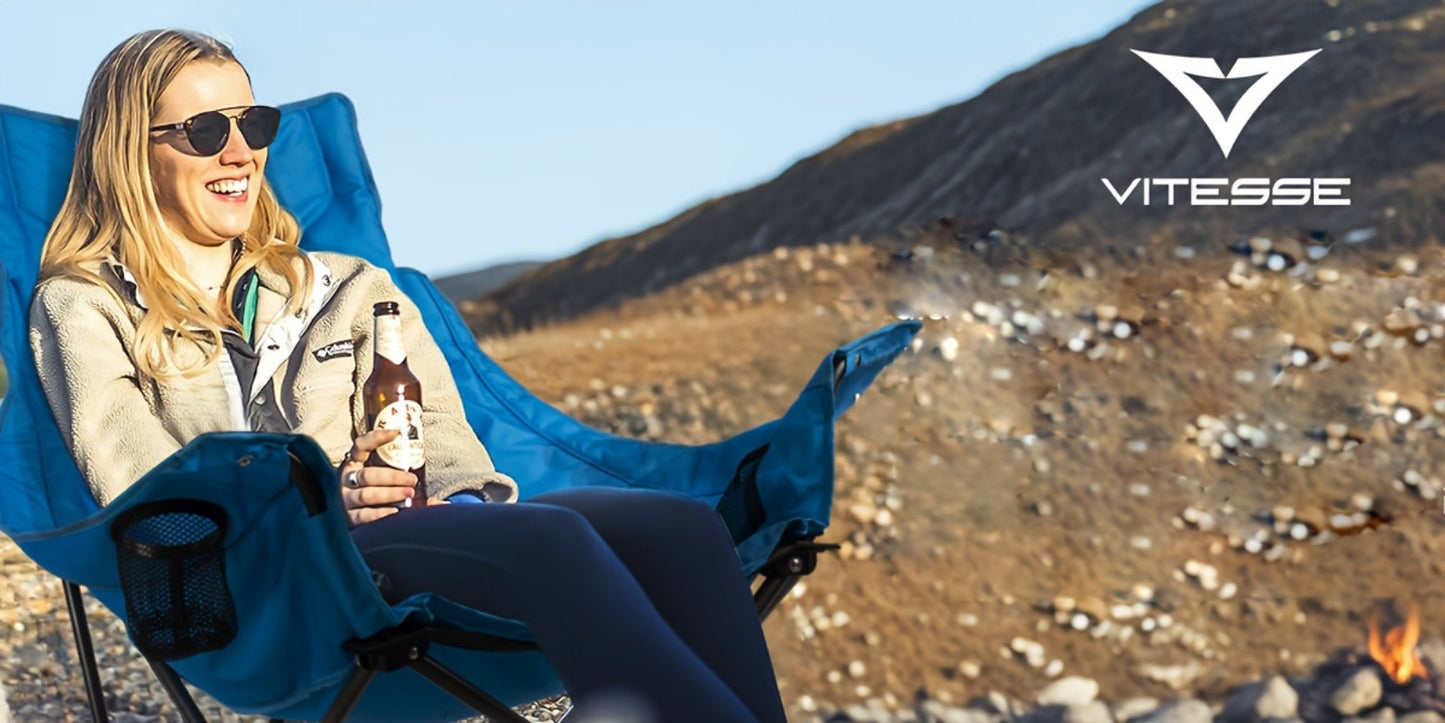 Foldable Heavy-Duty Camping Chair with Cup Holder and Storage Pocket for Patio detail image - detail view 9