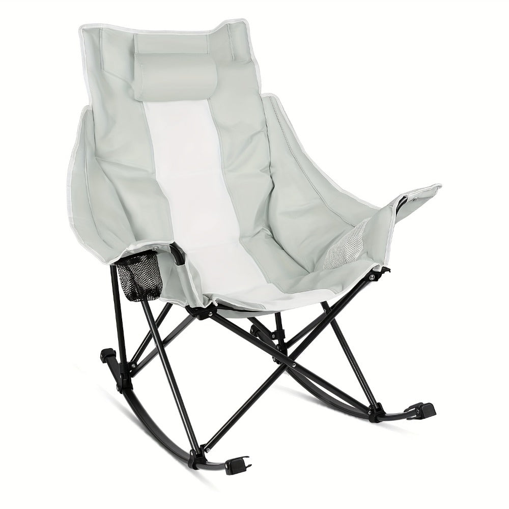 Camping Chair, Outdoor Rocking Heavy Duty Oversize Folding Rocker Lawn Chair for Adults shown in the main product view