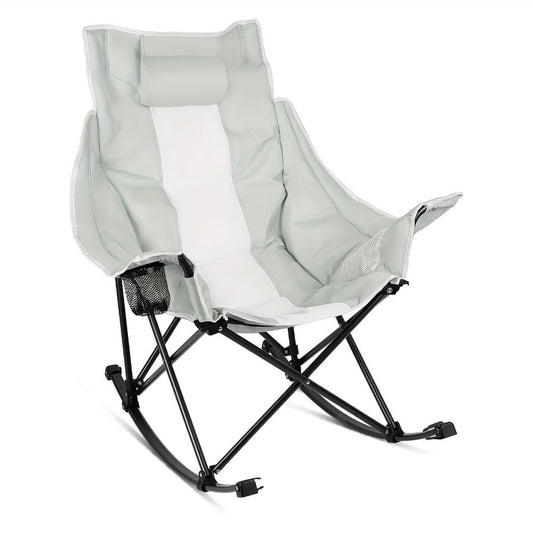 Camping Chair, Outdoor Rocking Heavy Duty Oversize Folding Rocker Lawn Chair for Adults shown in the main product view