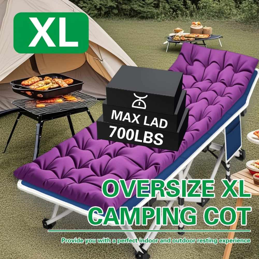 Foldable Heavy-Duty Camping Cot with Carry Bag and Tool-Free Assembly detail image - detail view 12