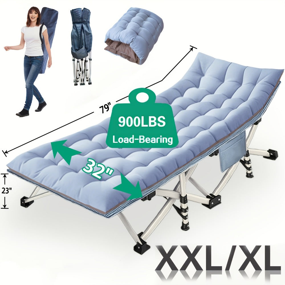 Foldable Heavy-Duty Camping Cot with Carry Bag and Tool-Free Assembly detail image