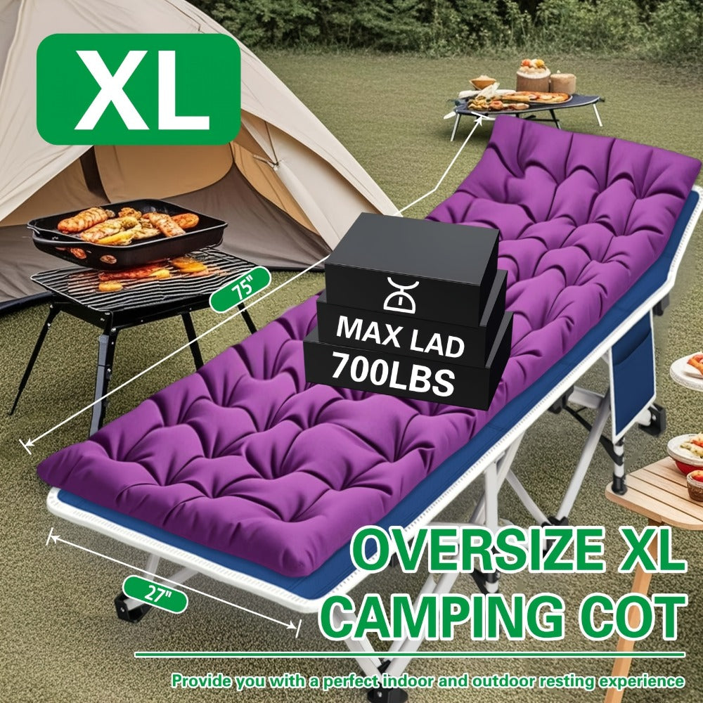 Foldable Heavy-Duty Camping Cot with Carry Bag and Tool-Free Assembly detail image - detail view 5