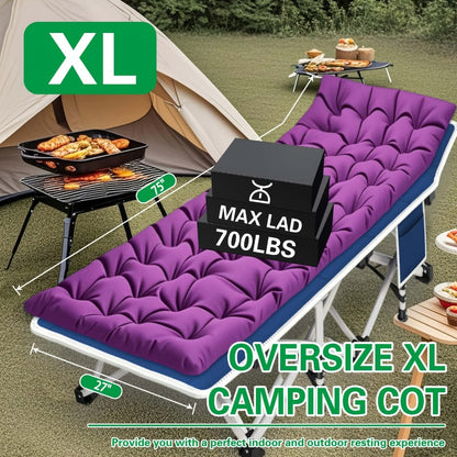 Foldable Heavy-Duty Camping Cot with Carry Bag and Tool-Free Assembly detail image - detail view 5