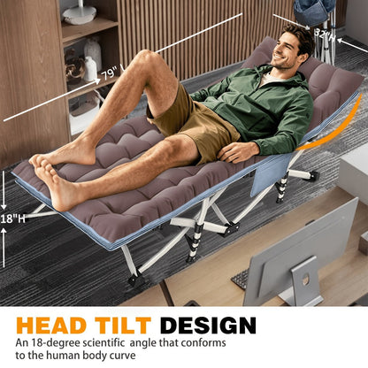 Foldable Heavy-Duty Camping Cot with Carry Bag and Tool-Free Assembly detail image - detail view 9