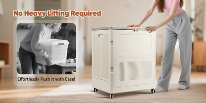 Foldable Home Storage Container with Rolling Wheels and Large-Capacity Storage detail image - detail view 9