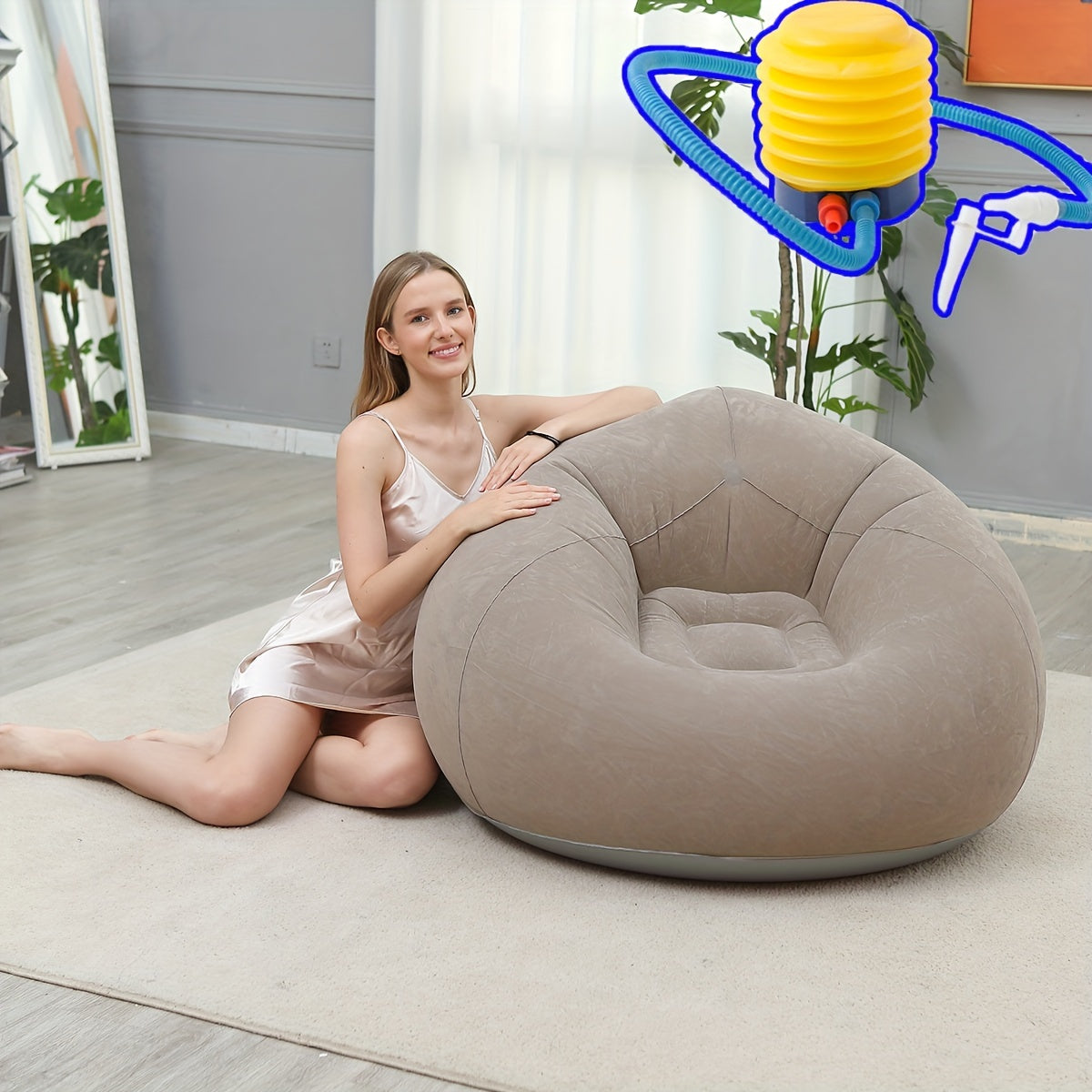 Inflatable Chair shown in the Coffee Brown option